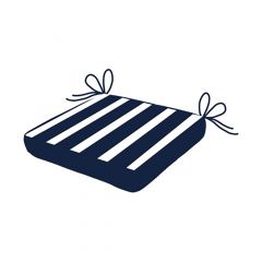 Navy and White Striped Outdoor Chair Pad 17 "x 17" (4)