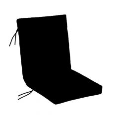 Black Outdoor Chair High Back Cushion 17.5" x 42"