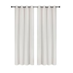 Total Blackout Curtain with Metal Grommets 84L - White
