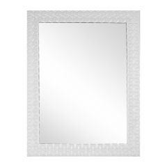 White Pattern Framed Mirror 25" x 33"