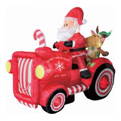 Santa Claus in Tractor Inflatable -  6'