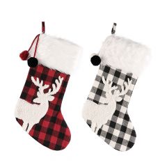 18.5" x 10.63" x 0.79" Christmas stocking, 2 Assorted Designs (Sold Individually)