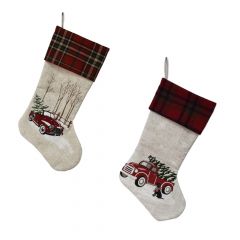 21.26" X 11.02" X 0.79" Assorted Vintage Truck Christmas Stocking (Sold individually)