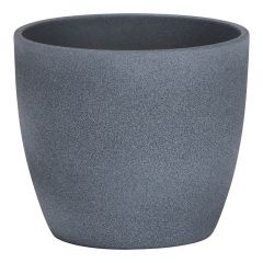 Ceramic Cover Pot - Dark Stone -11 cm