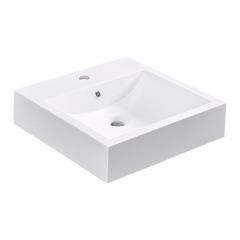 Square Synthetic Marble Drop-In Sink - 17 3/4" x 17 3/4" - White