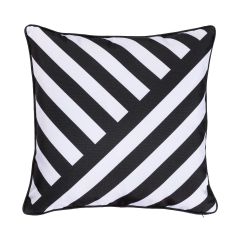 Outdoor Cushion, Striped Black, 18" x 18"