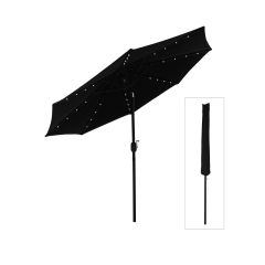Umbrella wiht LED Lights - 8.10' - Black