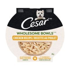 Nourriture humide pour chiens adultes Wholesome Bowls, recette au poulet dans du bouillon, 85 g