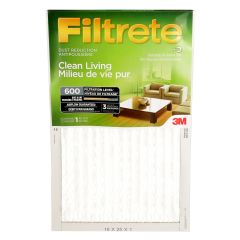 Filtrete Clean Living Dust Reduction Filter, MPR 600, 16 in x 25 in x 1 in