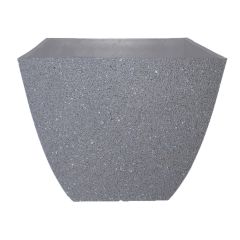 Pot Newland, gris, fini imitation pierre, 16" x 13"