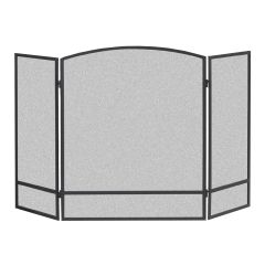 3-Panel Folding Fireplace Screen - York - 31" x 48" - Black