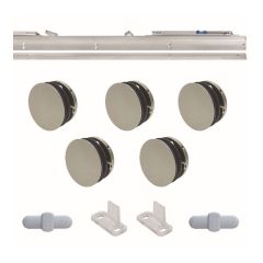 Invisible Door Track and Hardware Kit for Sliding Door - Chrome