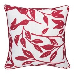 Printed Outdoor Cushion - Red/Ivory - 18" x 18"