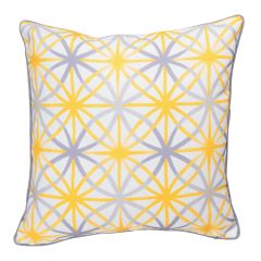 Printed Outdoor Cushion - Yellow/Grey - 18" x 18"