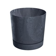 Pot d'intérieur  en plastique, Tubo P, charbon, 8"