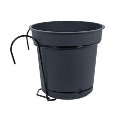 Plastic Balcony Planter - Hydral - charcoal - 9"