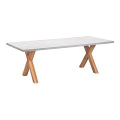 Outdoor Rectangular Table - Grey/Wood - 86"