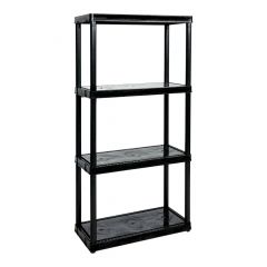 4-Shelf Storage Unit - Black - 24" L x 48" H x 12" D