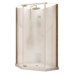 Shower - Begonia - 36" × 36" - Reversible Door - White and Clear