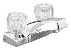 Fundamentals Bathroom Sink Faucet - 2 Handles - Polished Chrome - 4" Centerset