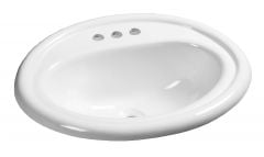 Lavabo encastré, ovale, 22 1/8" x 18 1/2 x 8", blanc