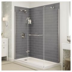 Shower Back Wall - Utile - 48" × 80" - Composite - Thunder Grey