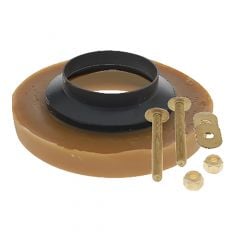 Wax ring and flange with bolts