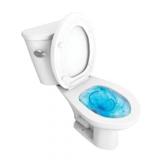 Toilette cuvette allongée, 2 pièces, chasse vortex, 4,8 l, blanc