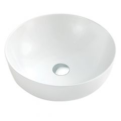 Lavabo-vasque rond, 16 1/2", porcelaine vitrifiée, blanc