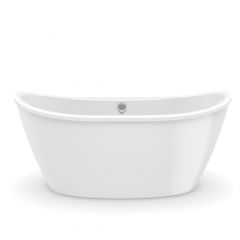 Delsia Freestanding Bathtub - 60" x 32" - Applied Acrylic - White