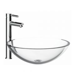 Luna Bathroom Sink Faucet - 1 Lever - Polished Chrome - 4" Centerset