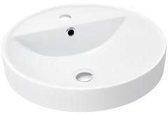 Lavabo semi-encastré, rond, 18 1/8", porcelaine vitrifiée, super-blanc