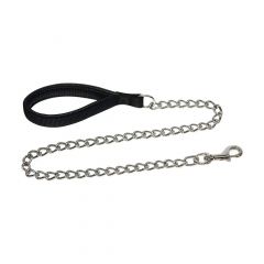 Chrome plated leash with integrated collar
