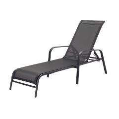 Lounger Chair with Reclining Backrest - 64.5 x 48 x 193 cm - Black