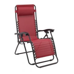 Chaise multi-positions Relax, 65 x 91 x 113 cm, rouge
