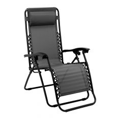 Chaise multi-positions Relax, 65 x 91 x 113 cm, noir