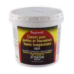 Ciment haute température pour poêle et fournaise, Gris, 24 oz