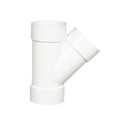 PVC/BNQ 45° Wye Fitting - 3" - Hub - White