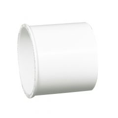PVC/BNQ Coupling With Pipe Stop - 3" - Hub - White