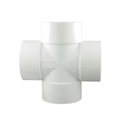 PVC/BNQ Cross Coupling - 4" - Hub - White
