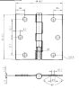 3-1/2" Full Mortise Butt Hinge