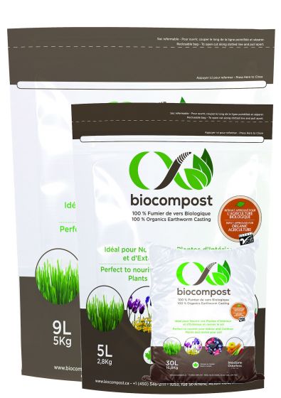 BIOCOMPOST 100% Organics Earthworm Casting Vermicomposting - 9 l