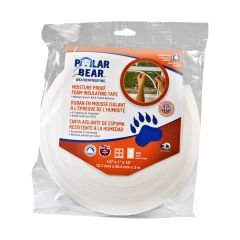 Ruban isolant en mousse résistant à l'humidité, blanc, 1/2″ x 1″ x 10'