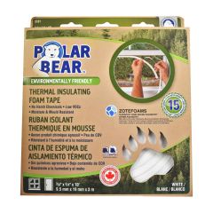 Ruban de mousse isolant thermique écologique, noir, 3/8″ x 3/4″ x 10'