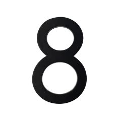Chiffre d'adresse style Designer #8, noir mat, 5"