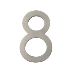 Chiffre d'adresse style Designer #8, nickel satiné, 5"