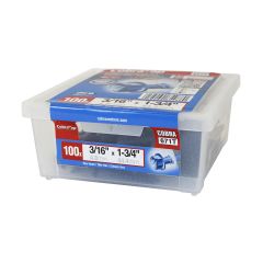 Vis à béton, tête hexagonale, 100/pqt, 3/16" x 1 3/4"