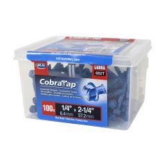 Vis à béton, tête hexagonale, 100/pqt, 1/4" x 2 1/4"