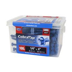 Vis à béton, tête hexagonale, 100/pqt, 1/4" x 4"