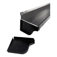 Bout de gouttière, acier galvanisé, gauche, noir
